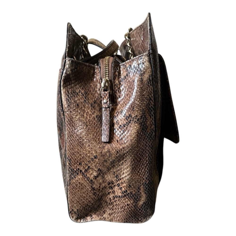 Kate Spade Brown Tote with Textured Finish and Chain Straps - Picture 7 of 11